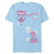 Mens Alice in Wonderland Cheshire Cat Split Graphic Tee Light Blue 2X Large