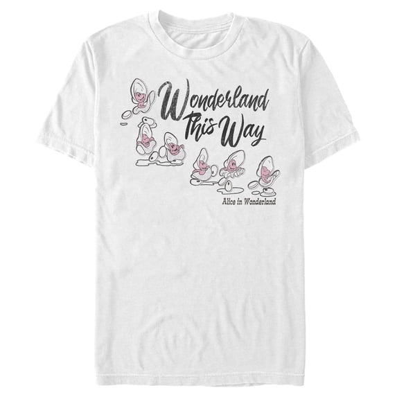 Men's Alice in Wonderland Curious Oysters Graphic Tee White Medium