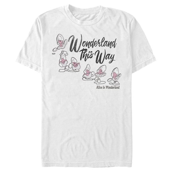 Men's Alice in Wonderland Curious Oysters Graphic Tee White X Large