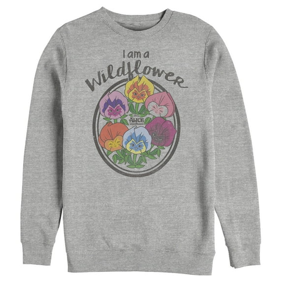 Men's Alice in Wonderland I Am a Wildflower Sweatshirt Athletic Heather X Large