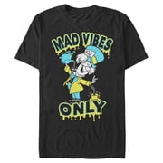 Mens Alice in Wonderland Mad Vibes Only Graphic Tee Black X Large