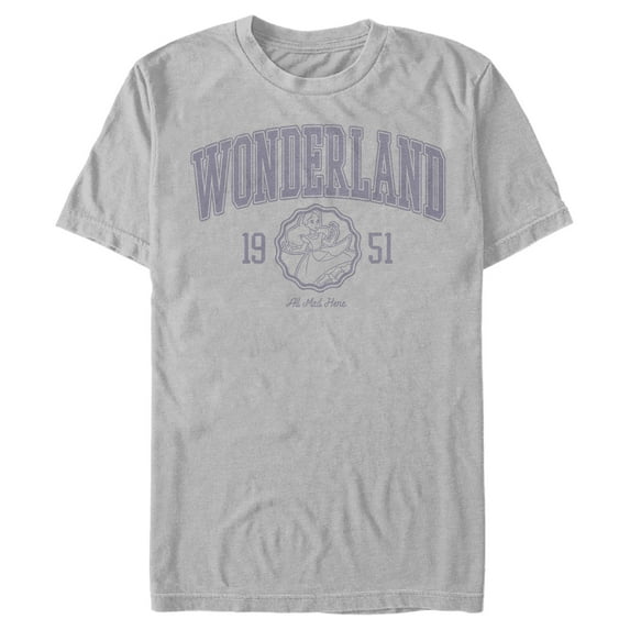 Men's Alice in Wonderland Purple All Mad Here 1951 Graphic Tee Silver 3X Large