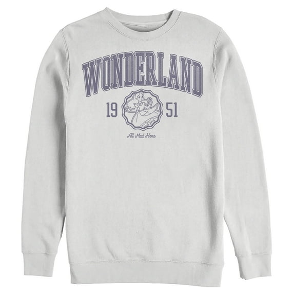 Men's Alice in Wonderland Purple All Mad Here 1951 Sweatshirt White 2X Large