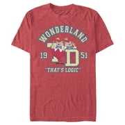 Mens Alice in Wonderland Retro Tweedledee and Tweedledum Thats Logic Graphic Tee Red Heather Large