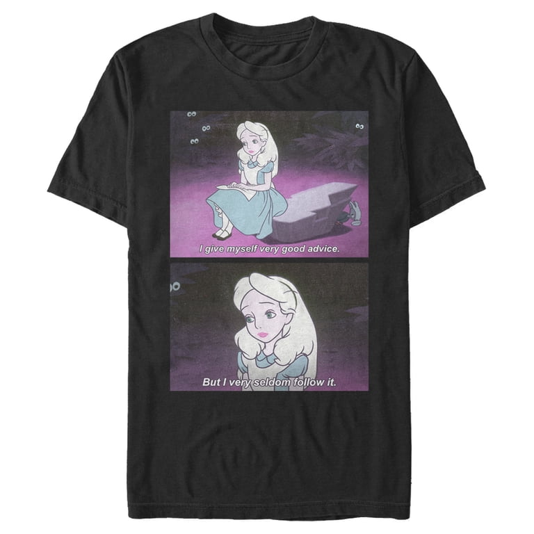 Men's Alice in Wonderland Very Good Advice Scene Graphic Tee Black