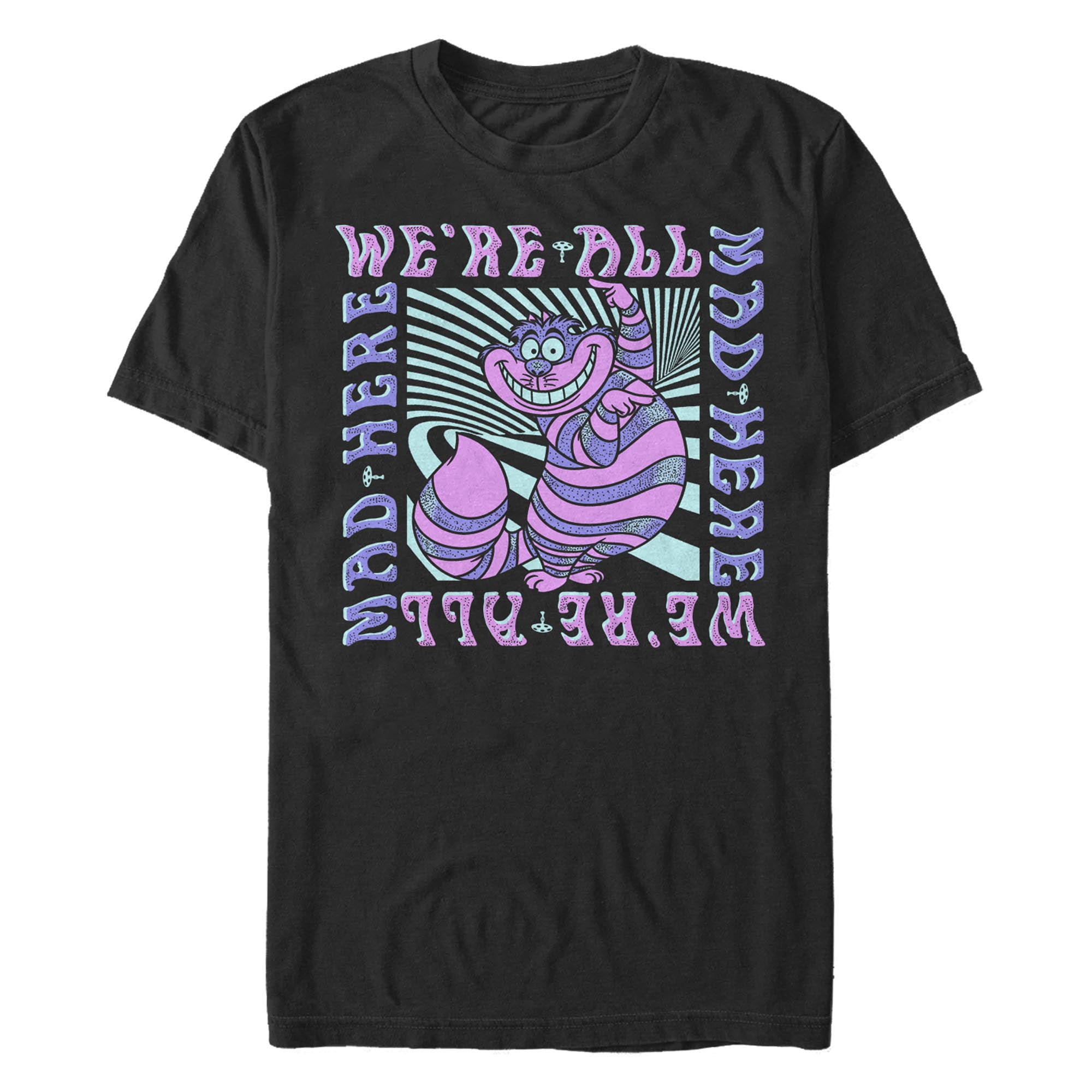 Men's Alice in Wonderland We're All Mad Here Trippy Graphic T-Shirt ...