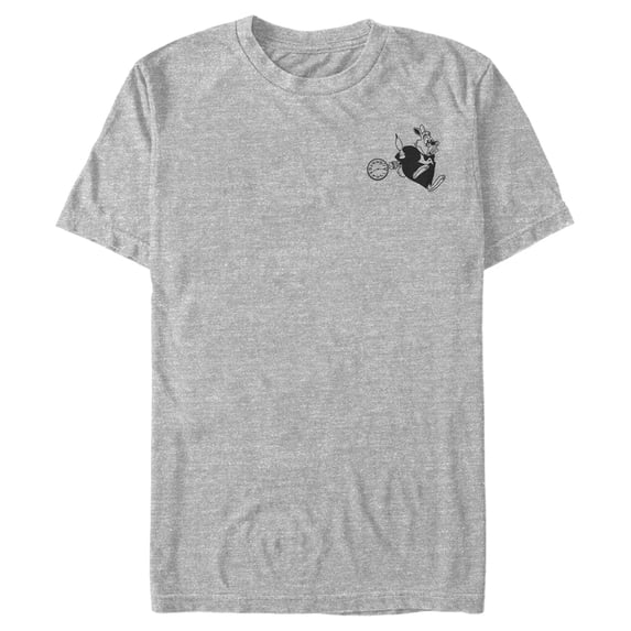 Men's Alice in Wonderland White Rabbit Pocket Sketch Graphic Tee Athletic Heather 2X Large