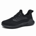 thumbnail image 1 of Men's All-Black Breathable Knit Running Shoes, Lightweight Lace-Up Athletic Sneakers, Non-Slip Casual Footwear for Gym, Walking, and Everyday Activities, 1 of 10