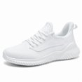 thumbnail image 1 of Men's All-Black Breathable Knit Running Shoes, Lightweight Lace-Up Athletic Sneakers, Non-Slip Casual Footwear for Gym, Walking, and Everyday Activities, 1 of 10