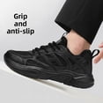 thumbnail image 1 of Men's All-Black Chunky Streetwear Sneakers, Breathable Mesh Casual Shoes with Geometric Detailing for Everyday Wear, 1 of 8
