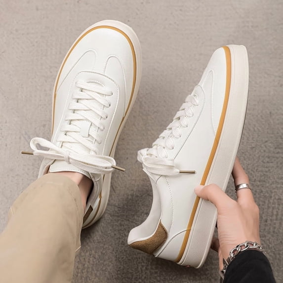 Men's All-Black Minimalist Mixed-Material Sneakers, Casual Monochrome Shoes