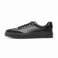 thumbnail image 1 of Men's All-Black Minimalist Mixed-Material Sneakers, Casual Monochrome Shoes, 1 of 10