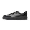 thumbnail image 1 of Men's All-Black Minimalist Mixed-Material Sneakers, Casual Monochrome Shoes, 1 of 10