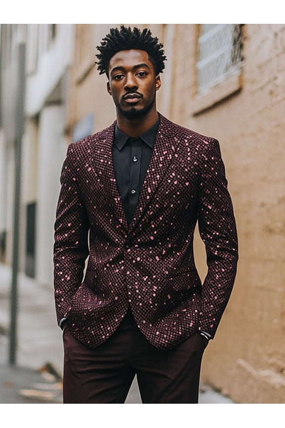 Men's All Over Sequin Blazer Sparkle Metallic Disco Party Tuxedo Jacket Prom Wedding Gala Coat