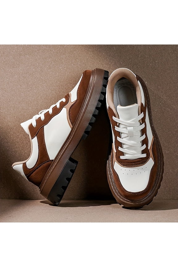 Men's All-Season Breathable Low-Top Sneakers - PU Upper & Mesh-like Traction, Lace-Up Casual Shoes with Cushioned Rubber Sole - Versatile s for Office, Running, Daily Wear - Low-Maintenance