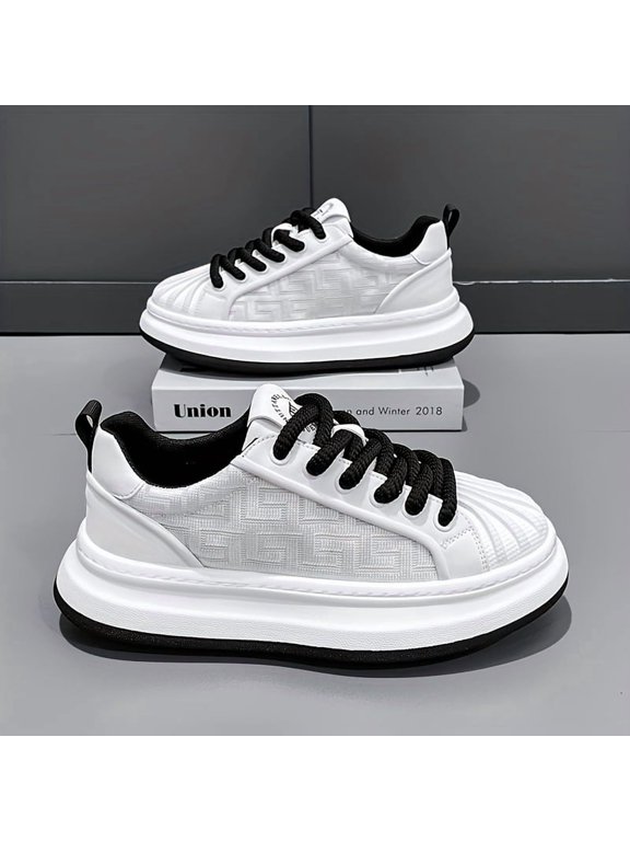 Men's All-Season Thick-Sole Fashion Casual Shoes New Arrival Ice Slicky Fiber Fabric Breathable Comfortable Shell-Toe