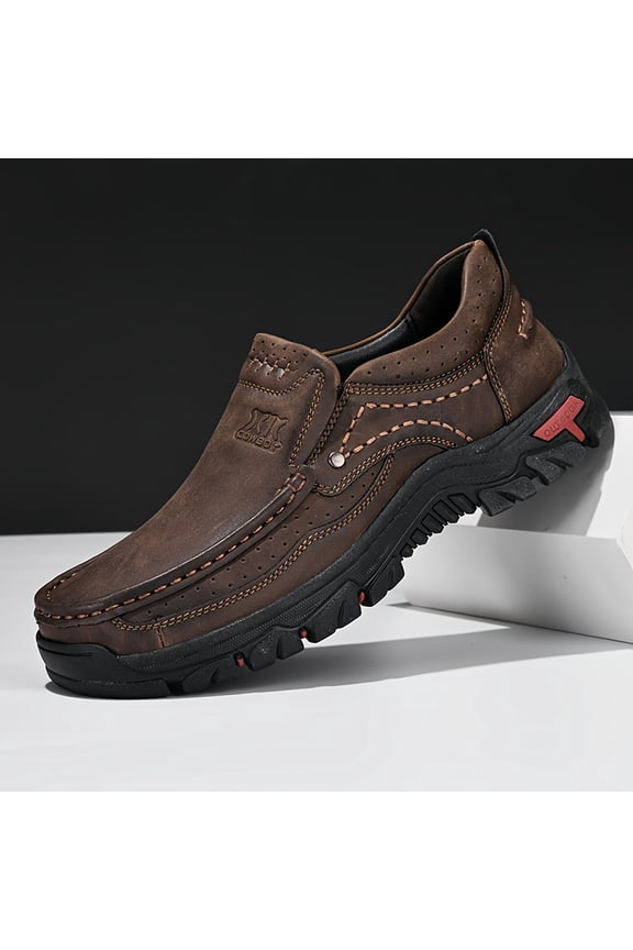 Men's All-Season Slip-On Loafers, Wear in Spring and Autumn, Dressy Shoes, Durable Non-Slip Outdoor Shoes for Daily Office