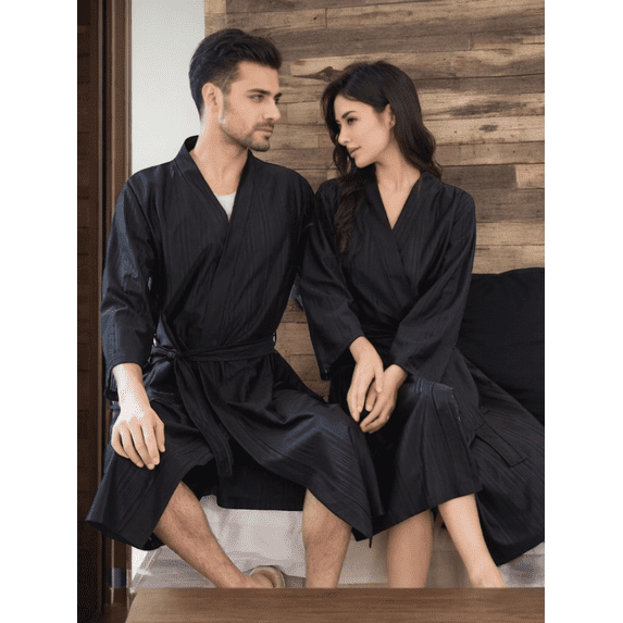 Men's All-Seasons Breathable Thin Bathrobe/Sleepwear With 3/4 Sleeves
