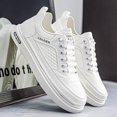 thumbnail image 1 of Men's All-White Elastic No-Tie Leather Skate Sneakers, 1 of 5