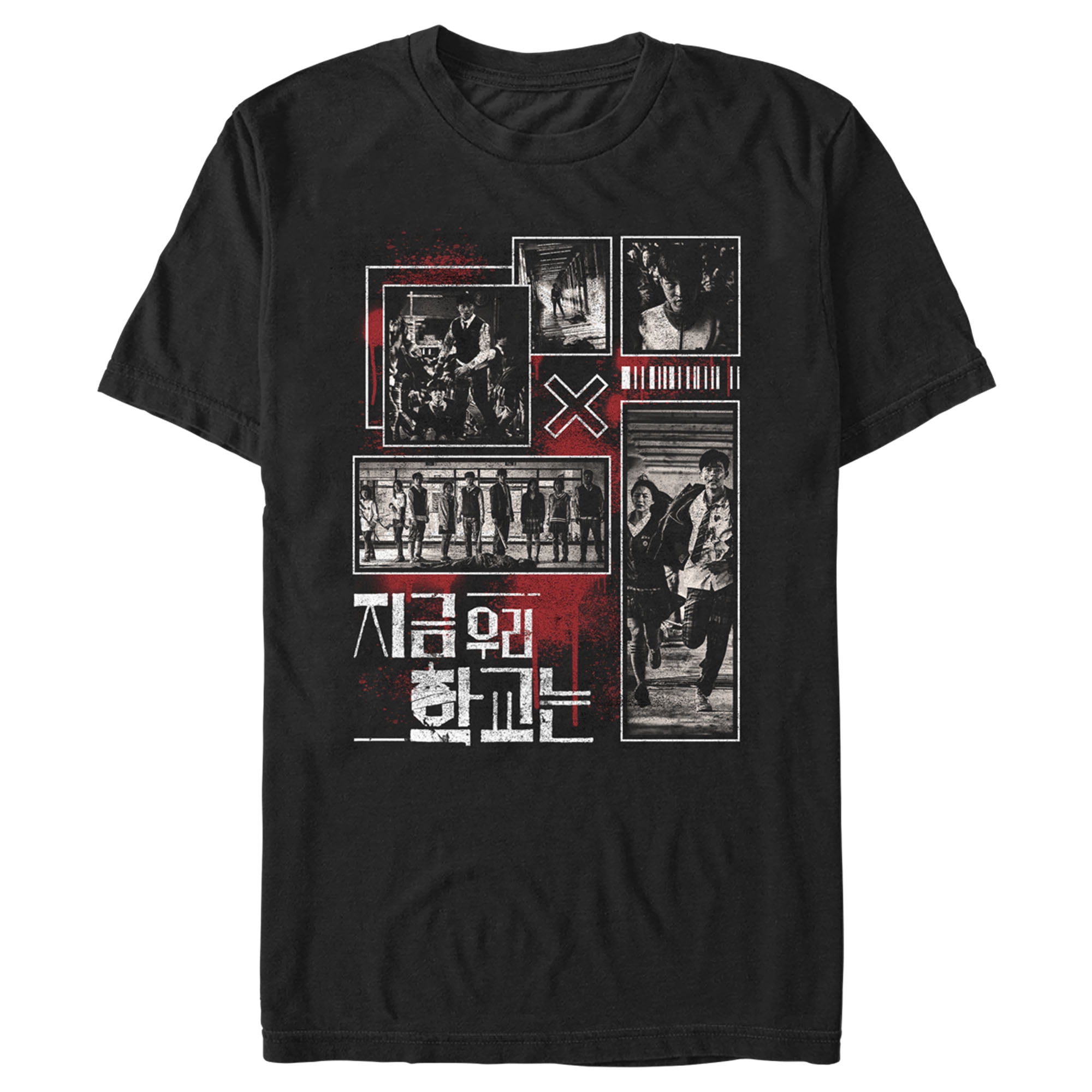 black and white graphic tee men