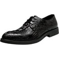 thumbnail image 1 of Men's Alligator Print Leather Lace Up Oxford Shoes Classic Modern Formal Dress Shoes Wedding Shoes, 1 of 10