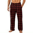 thumbnail image 1 of Men's Allover Printed Home Pants Sleeping Pajama Pants Long Pants with Plush Fabric - Comfortable for Lounge Wear with Soft and Warm Material,Black,L, 1 of 6
