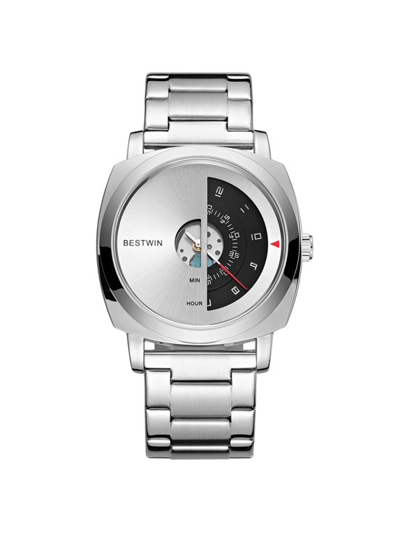 Men's Alloy Fashionable Folding Buckle Personalized Quartz Wristwatch