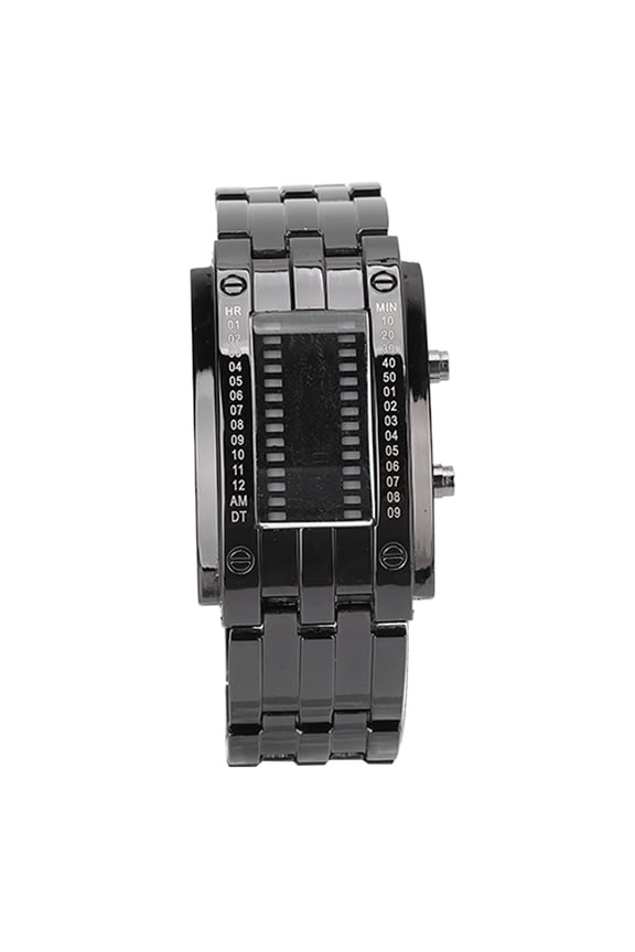 Men's Alloy Wrist Watch With LED Display Waterproof Design, Perfect For Daily Use, 95 Characters