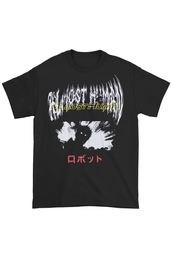 Men's Almost Human Metal Logo T-shirt Medium Black