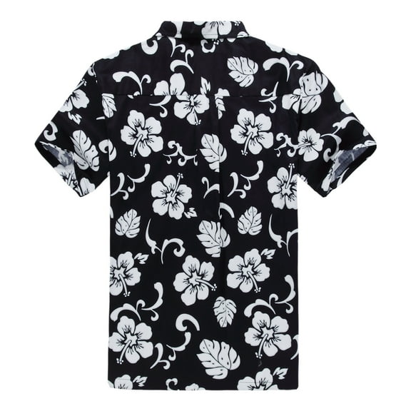 Men's Aloha Shirt in Classic Navy Hibiscus