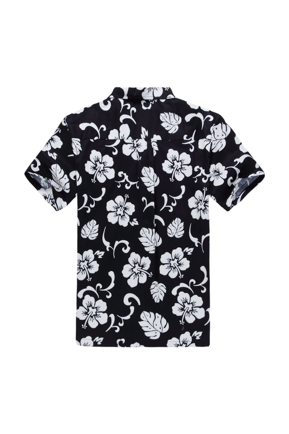 Men's Aloha Shirt in Classic Navy Hibiscus