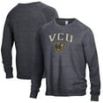 thumbnail image 1 of Men's Alternative Apparel Heathered Black VCU Rams The Champ Raglan Pullover Sweatshirt, 1 of 3
