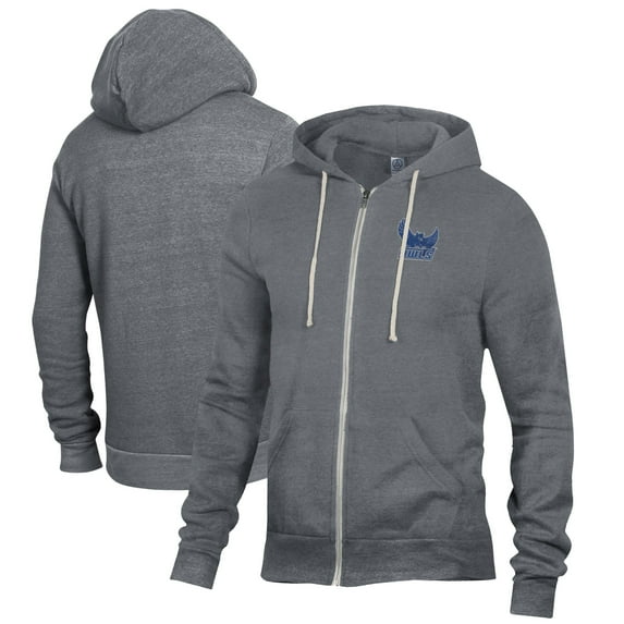 Men's Alternative Apparel Heathered Charcoal Southern Connecticut Owls Rocky Full-Zip Hoodie