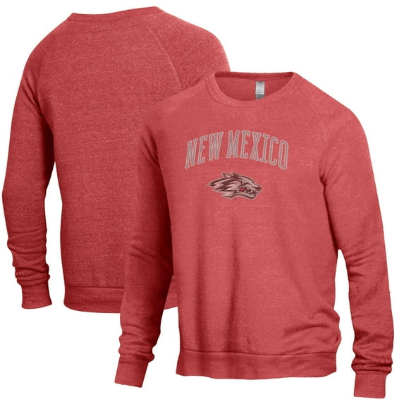 Men's Alternative Apparel Heathered Cherry New Mexico Lobos The Champ Raglan Pullover Sweatshirt