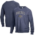 thumbnail image 1 of Men's Alternative Apparel Heathered Navy Drexel Dragons The Champ Raglan Pullover Sweatshirt, 1 of 3
