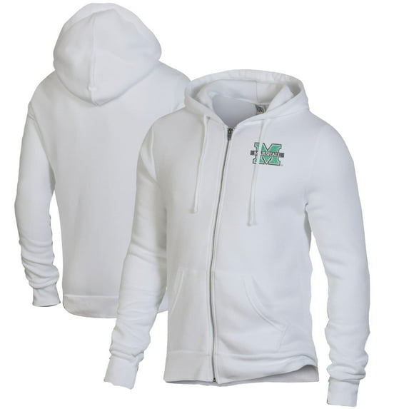 Men's Alternative Apparel White Marshall Thundering Herd Rocky Full-Zip Hoodie