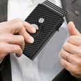 thumbnail image 1 of Men’s Aluminum Alloy Card Wallet | 3-Fold Slim RFID Blocking Magnetic Closure | Holds 1-13 Cards & 50 Bills | Pop-Up Card Access | Minimalist Business Credit Card Holder | Compact Secure Design, 1 of 9