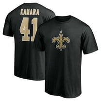Men's Alvin Kamara Black New Orleans Saints Icon Name & Number T-Shirt