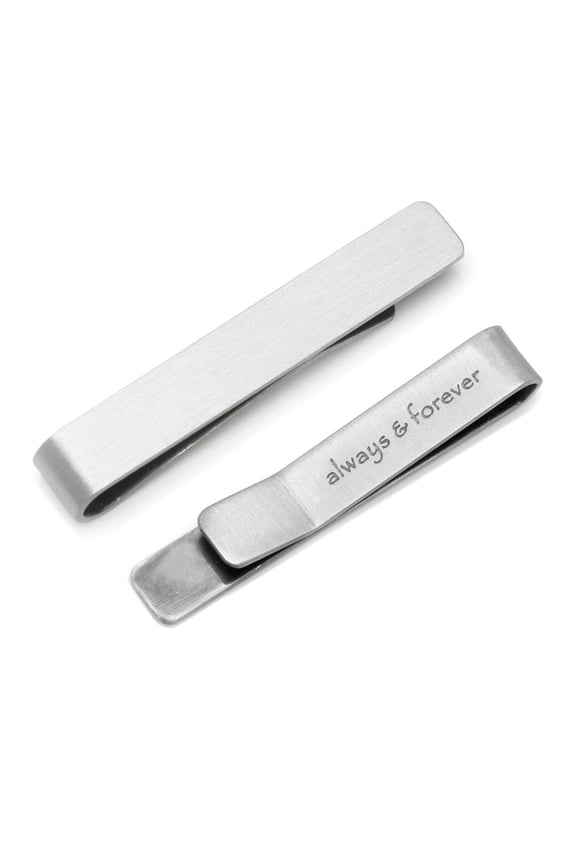 Men's Always & Forever Hidden Message Tie Bar