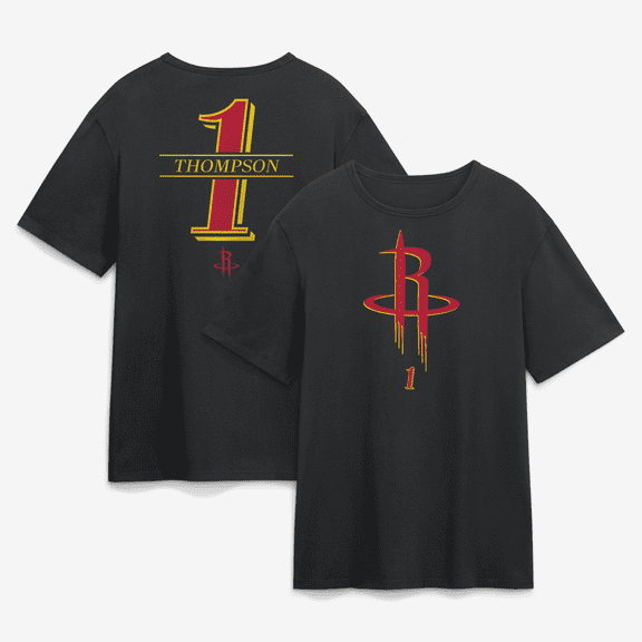 Men's Amen Thompson Black Houston Rockets In The Paint T-Shirt