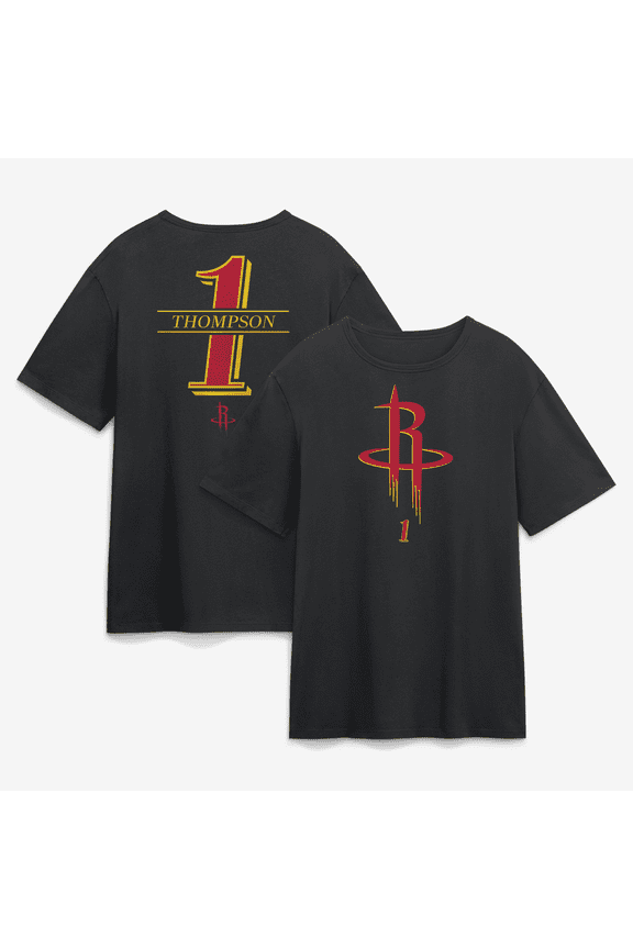 Men's Amen Thompson Black Houston Rockets In The Paint T-Shirt
