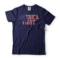 thumbnail image 1 of Men's America First Shirt USA Patriotic Shirt 4th Of July Shirt Fourth Of July Gift Independence Tee (3X-Large Navy Blue), 1 of 6