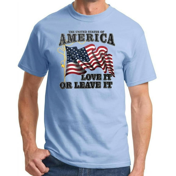 Men's America Love it or Leave it Tee Shirt - Light Blue, Small