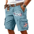 thumbnail image 1 of Men's American Flag Cargo Shorts USA 250th Anniversary Patriotic Outdoor Tactical Shorts with Multi-Pockets, 1 of 4
