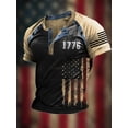 thumbnail image 1 of Men's American Flag Patriotic 1776 Shirt Vintage American 4th of July Short Sleeve Independence Day T-Shirt Black XXL, 1 of 3