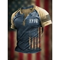 thumbnail image 1 of Men's American Flag Patriotic 1776 Shirt Vintage American 4th of July Short Sleeve Independence Day T-Shirt Blue XXL, 1 of 3