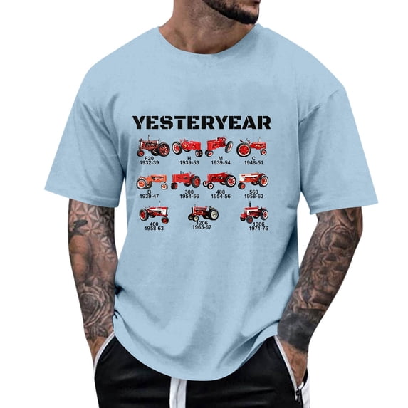 Men's American Flag Polo Shirt Patriotic Farm Tractor Graphic Tee For Comfortable Casual Short Sleeve Shirt