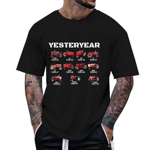 Men's American Flag Polo Shirt Patriotic Farm Tractor Graphic Tee For Comfortable Casual Short Sleeve Shirt