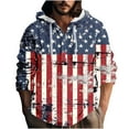 thumbnail image 1 of Men's American Flag Print Pullover 4th of July Patriotic Long Sleeve Hoodie Sweatshirt Cool Designs Blouse, 1 of 4
