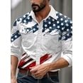 thumbnail image 1 of Men's American Flag Shirts Sport Western Two Pocket Long Sleeve Snap Button Down Shirts Cowboy Shirt White XXL, 1 of 6